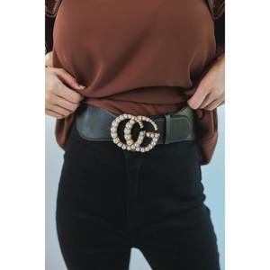 NEW MERVEILLE never forgotten pearl belt in black